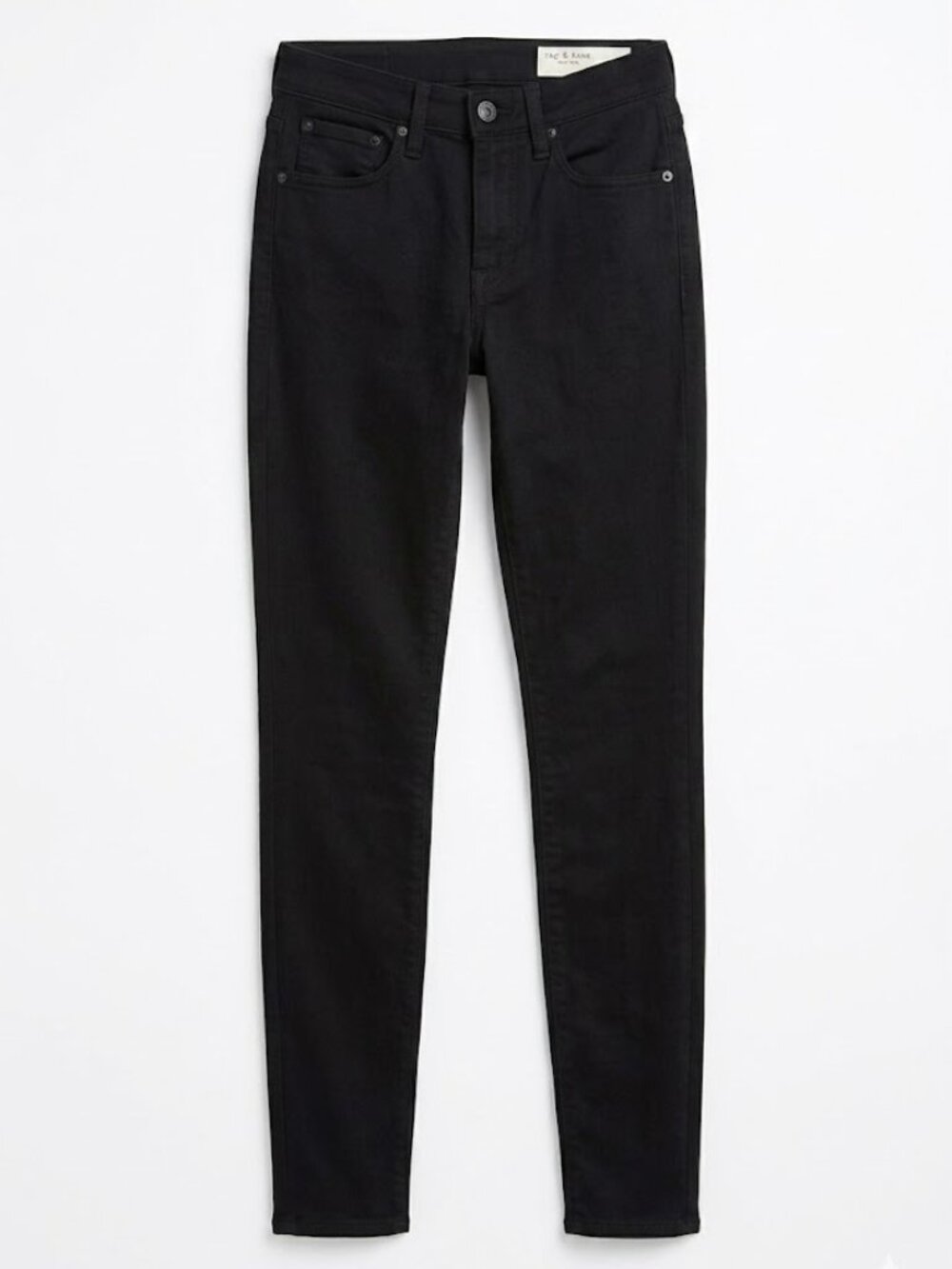rag & bone Nina High Rise Skinny Jeans 26 Black Denim Designer Luxury Minimalist